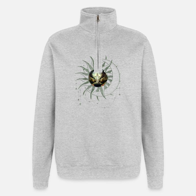 Wunderbare Fee am Drachentor - Quarter-Zip-Sweatshirt - Grau meliert
