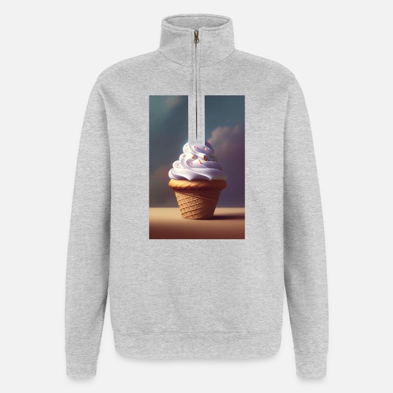 Glace - Sweat à zip 1/4 - gris chiné