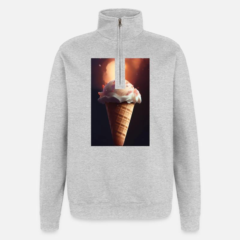 Glace - Sweat à zip 1/4 - gris chiné