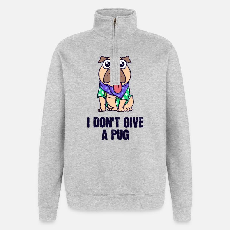 Haustiere Hund Knuddeltier Lieblingstier Statement - Quarter-Zip-Sweatshirt - Grau meliert