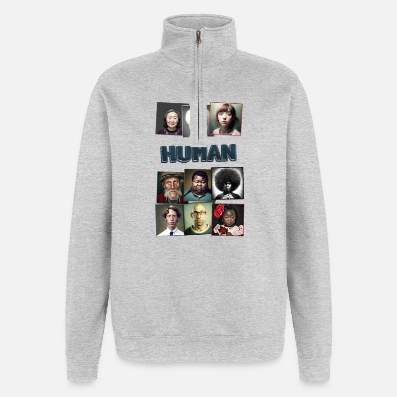 Super Normal 01 Mensch - Quarter-Zip-Sweatshirt - Grau meliert