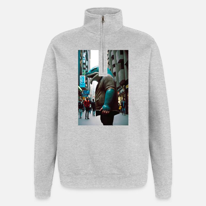 Anthropomorph 04 - Quarter-Zip-Sweatshirt - Grau meliert