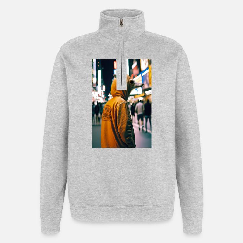 Anthropomorph 08 - Quarter-Zip-Sweatshirt - Grau meliert