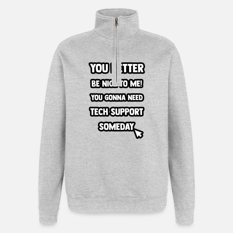 Assistance technique - Sweat à zip 1/4 - gris chiné
