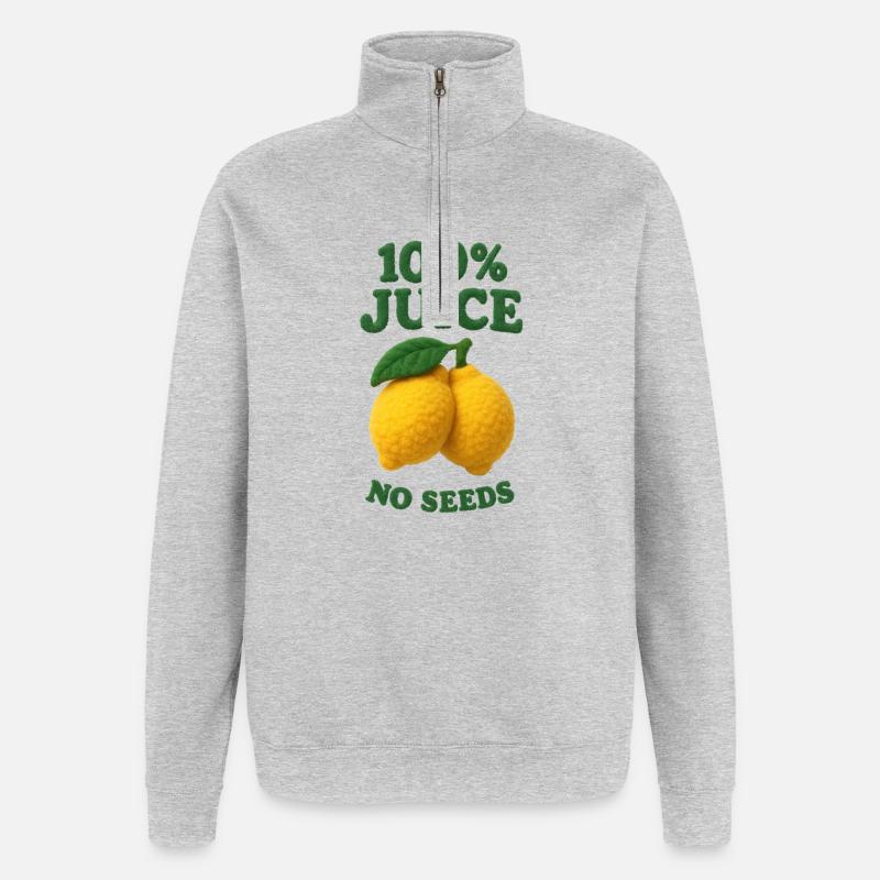 100 % Jus SANS GRAINES - Sweat à zip 1/4 - gris chiné