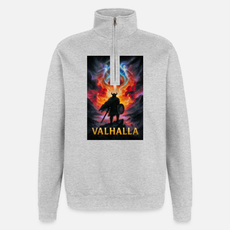 Valhalla – Fire and Light - Quarter-Zip Sweatshirt - heather grey