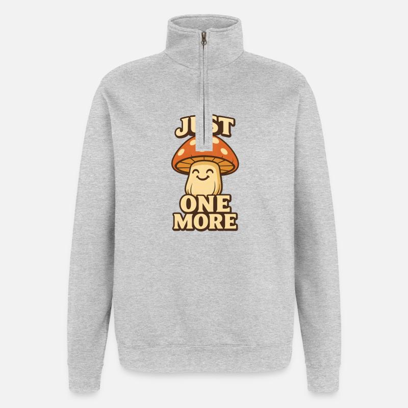 Juste un champignon de plus - Sweat à zip 1/4 - gris chiné
