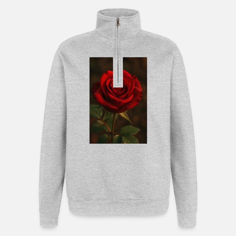 Furcht erhob sich - Quarter-Zip-Sweatshirt - Grau meliert