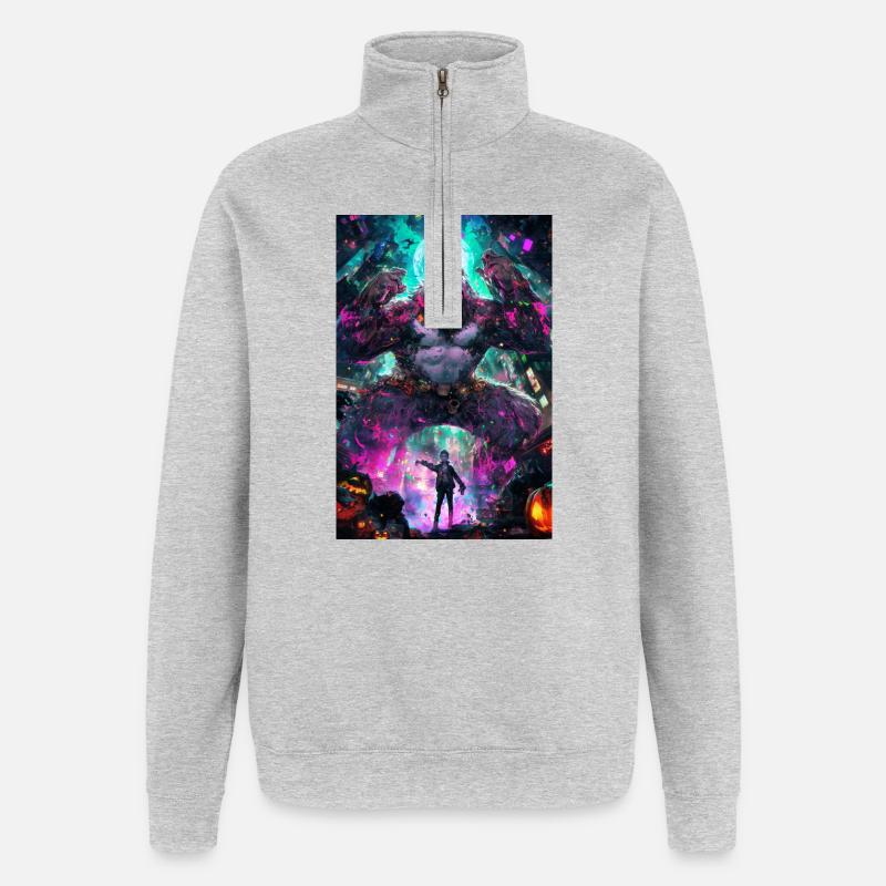 DJ Gorilla – Impact final | Joyverse - Sweat à zip 1/4 - gris chiné