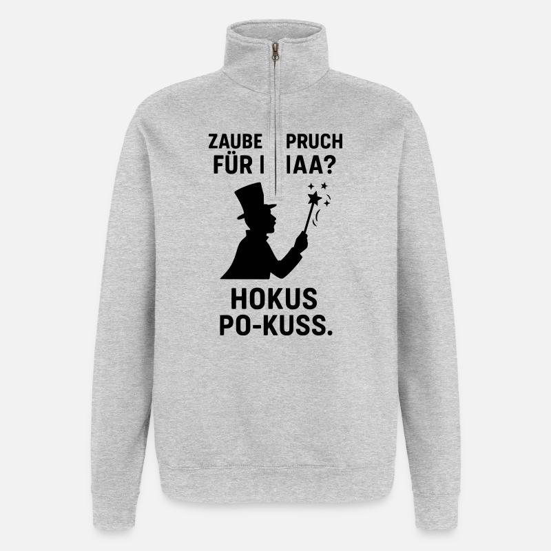 Sort LMAA hocus-pocus - Sweat à zip 1/4 - gris chiné