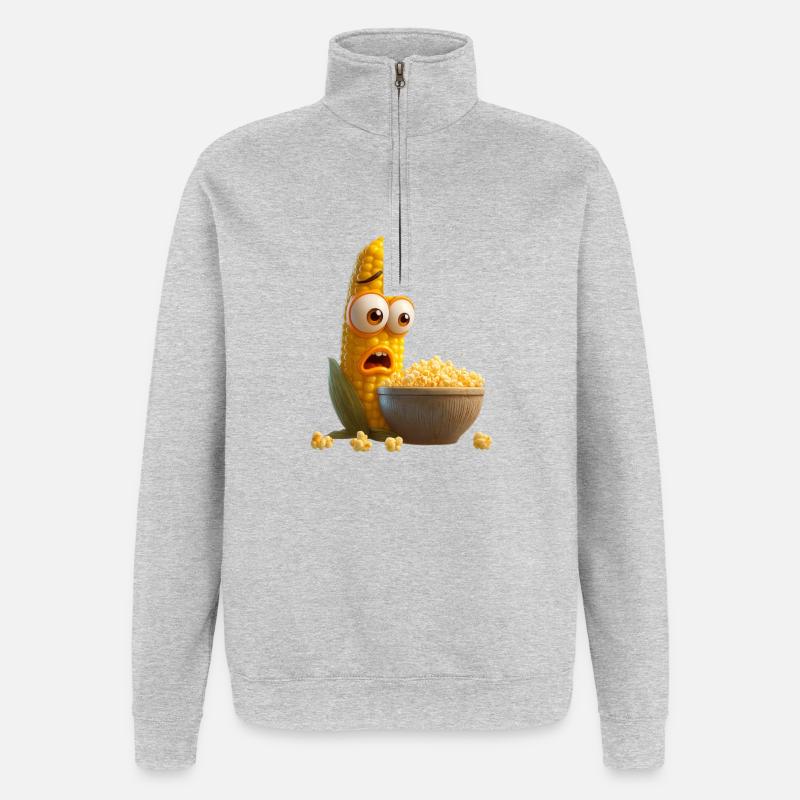 Le maïs en épi est bouleversé - Sweat à zip 1/4 - gris chiné