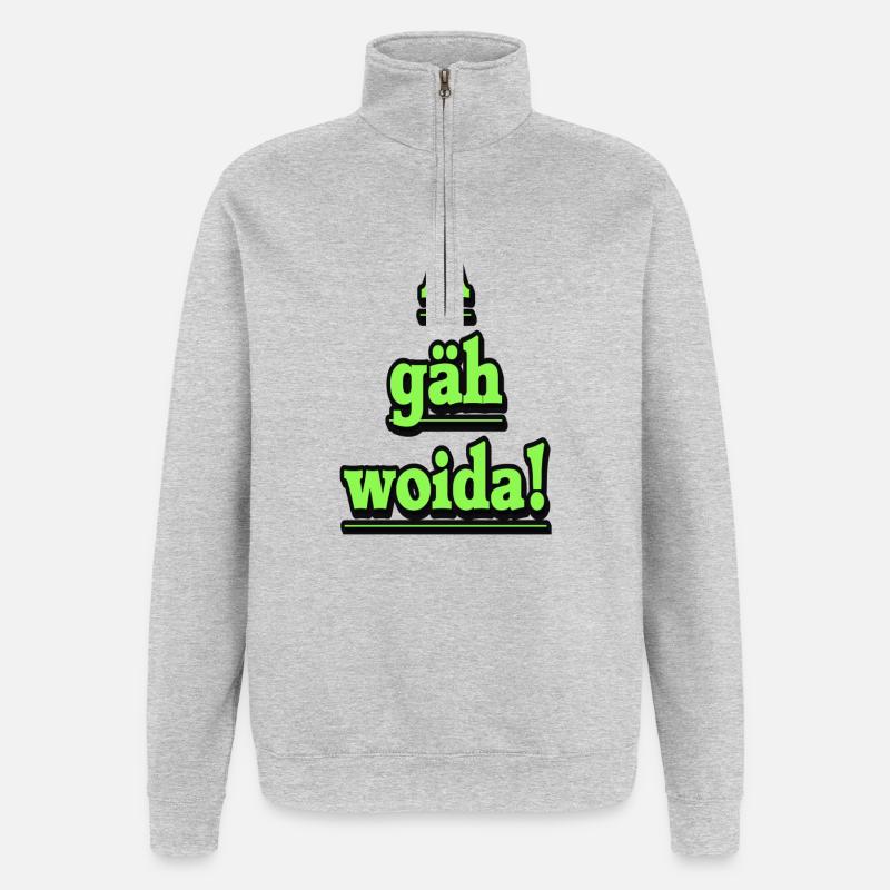 Neon Typo Stacking Design - Quarter-Zip Sweatshirt - heather grey
