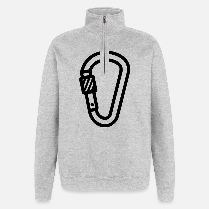 Escalade du symbole du mouston - Sweat à zip 1/4 - gris chiné