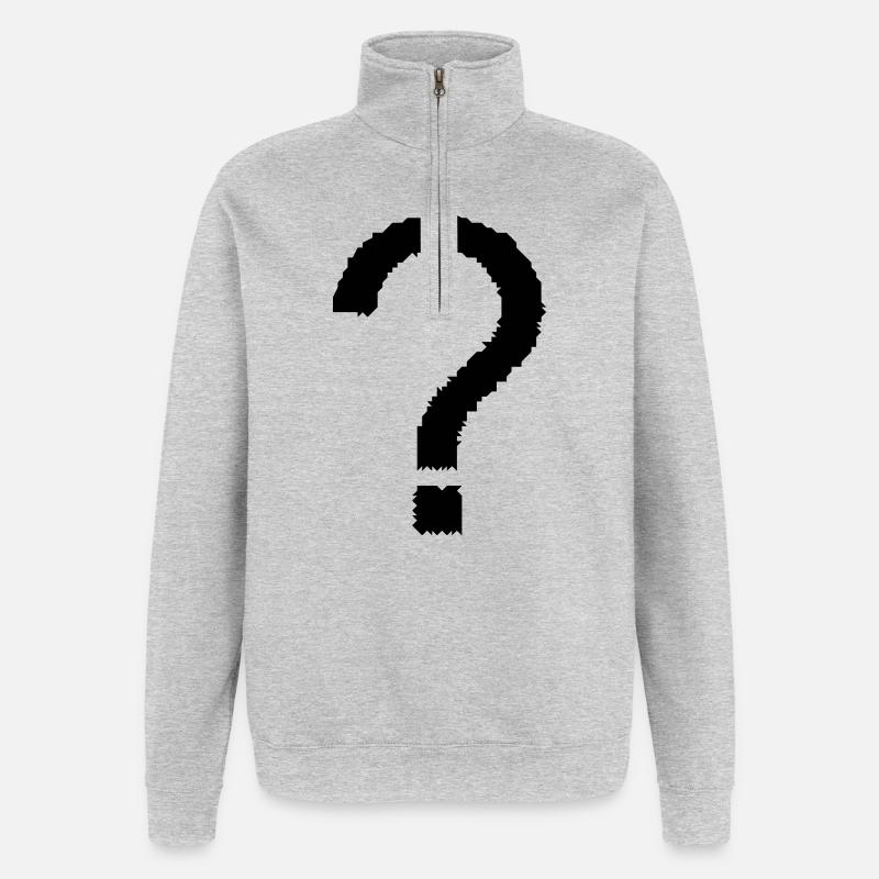 Fragezeichen - Quarter-Zip-Sweatshirt - Grau meliert