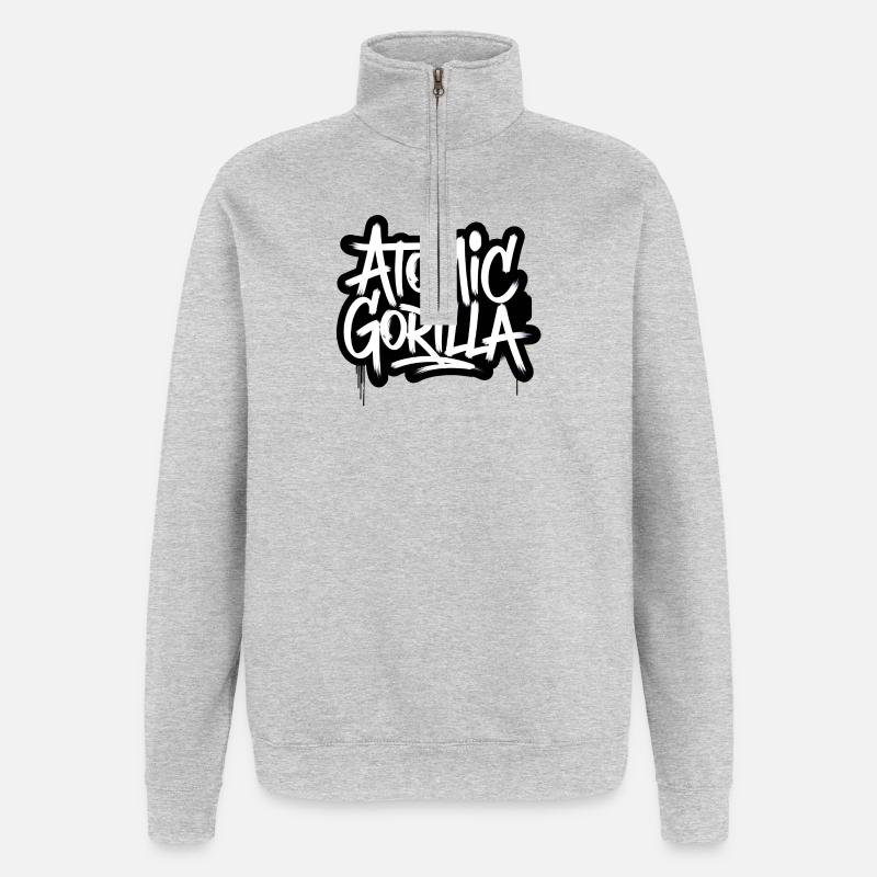 Atomic Gorilla - Quarter-Zip Sweatshirt - heather grey