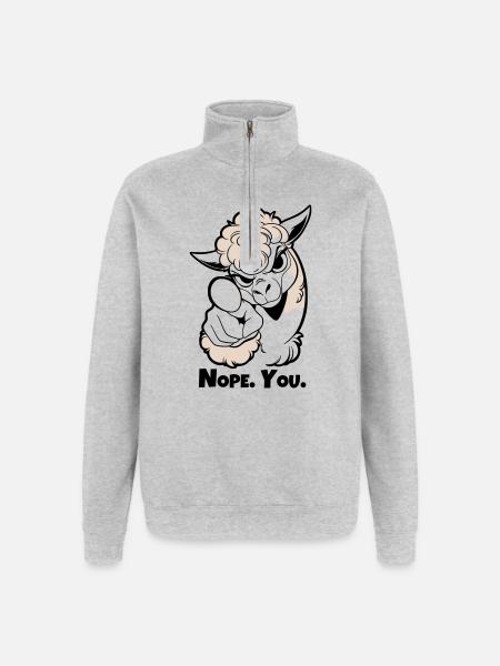 Nope. You. Alpaca - Quarter-Zip Sweatshirt - heather grey
