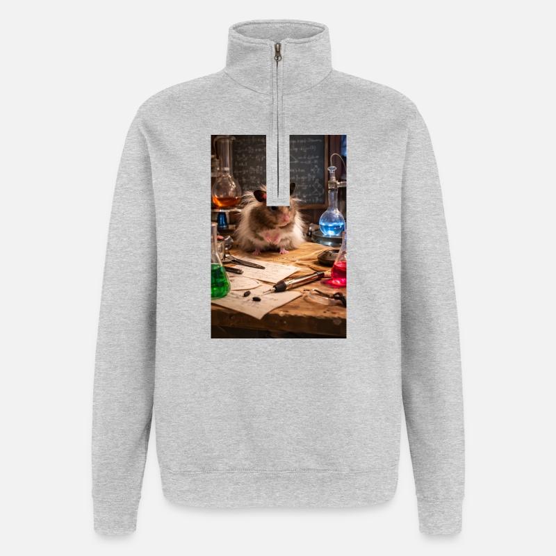 Chico11: Wissenschaftler - Quarter-Zip-Sweatshirt - Grau meliert