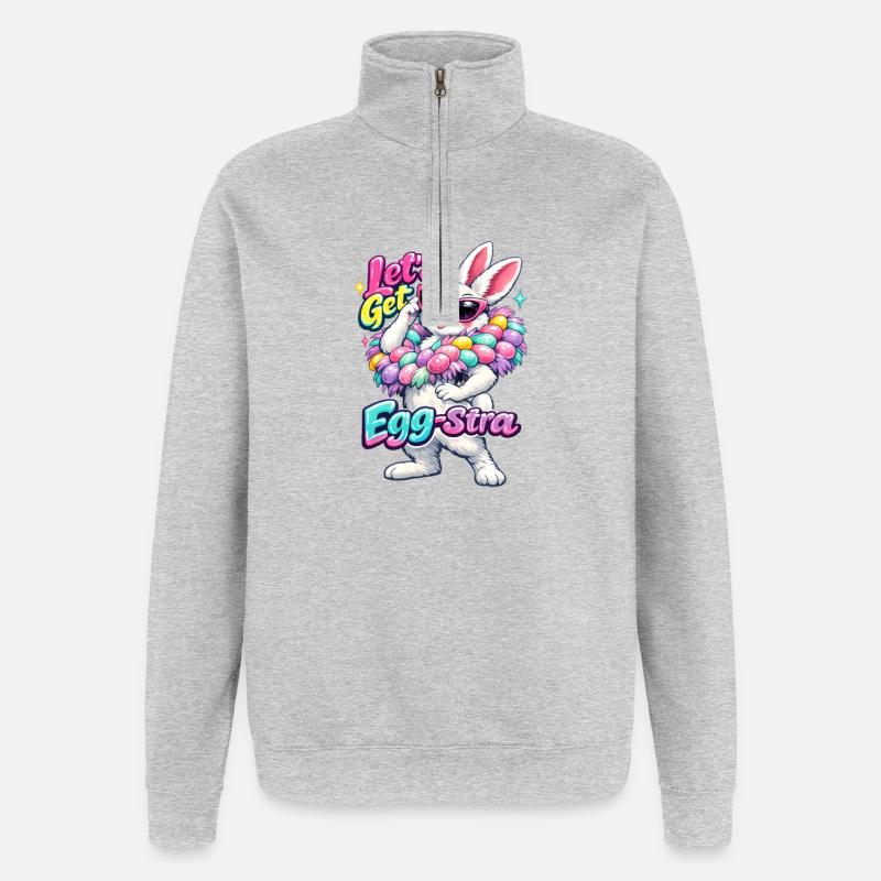 Egg-stra Special Easter Eggs - Quarter-Zip Sweatshirt - heather grey
