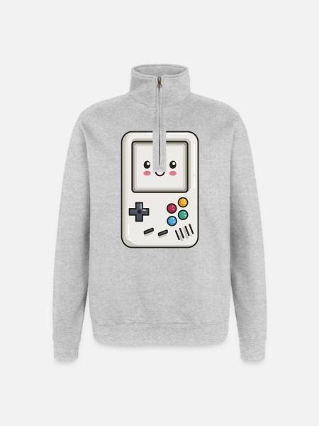 Cute Game Console - Quarter-Zip Sweatshirt - heather grey