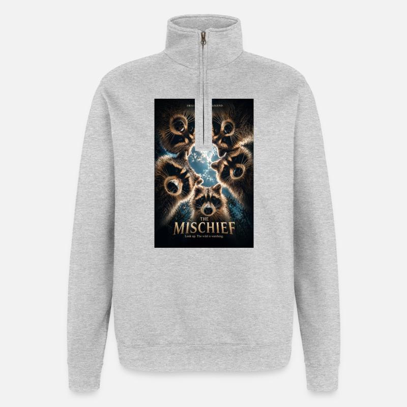 Affiche de Mauvais Cercle de Ratons - Sweat à zip 1/4 - gris chiné