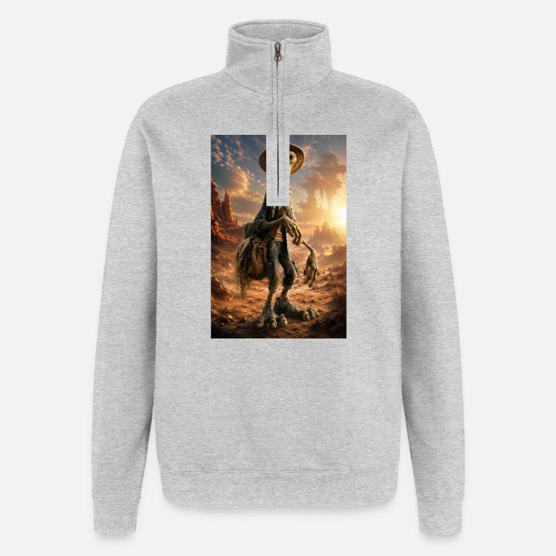 Staubiger Anhalter in Dunes - Quarter-Zip-Sweatshirt - Grau meliert
