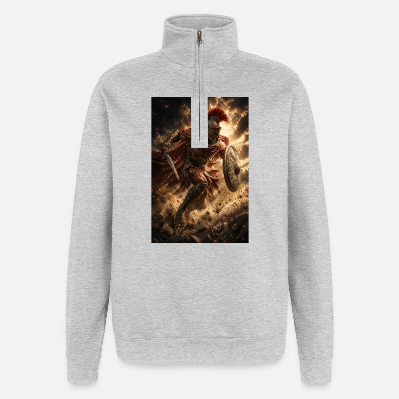 Stormbound Crusader Knight - Quarter-Zip Sweatshirt - heather grey