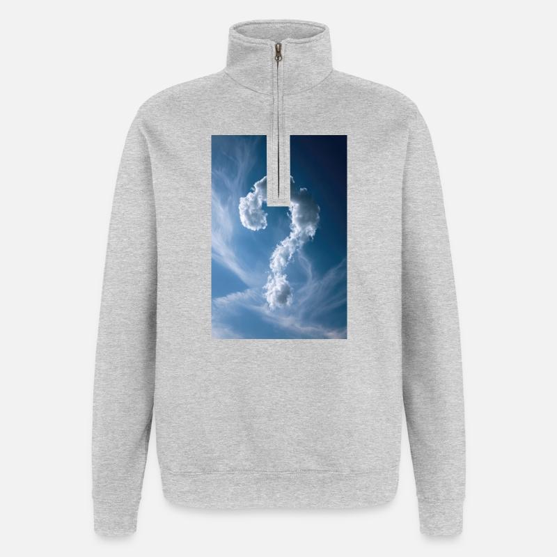 Nuage Ciel Interrogateur - Sweat à zip 1/4 - gris chiné