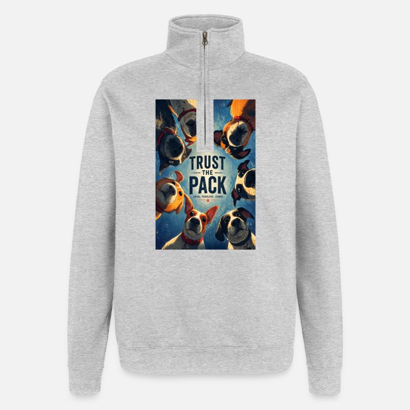 Trust the Pack - Quarter-Zip Sweatshirt - heather grey