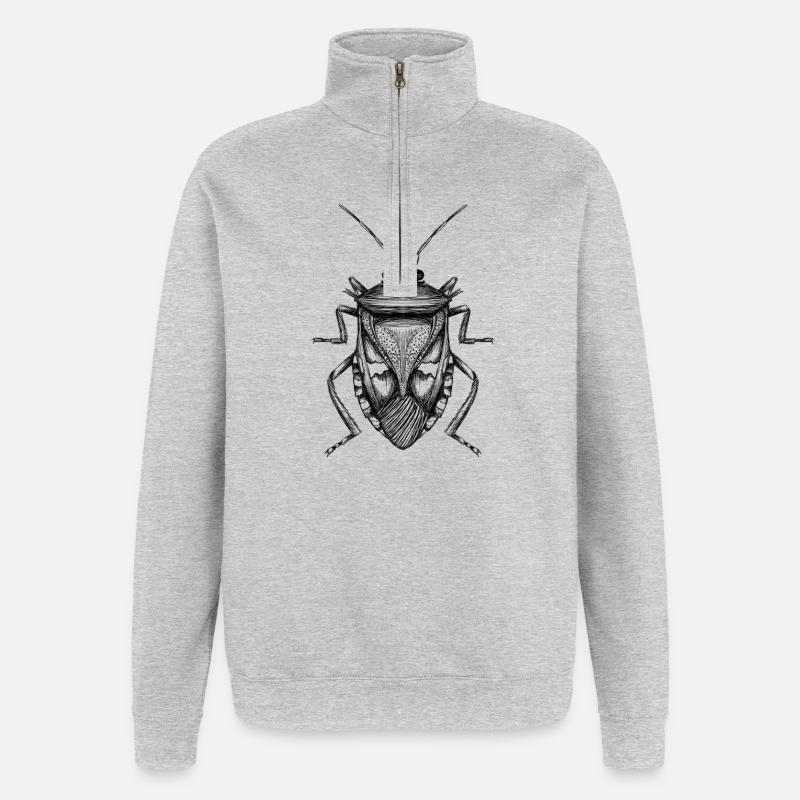 Punaise - Sweat à zip 1/4 - gris chiné