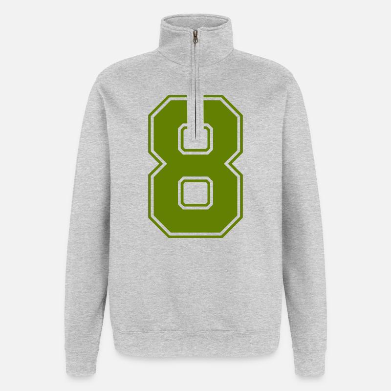 8 - Quarter-Zip-Sweatshirt - Grau meliert
