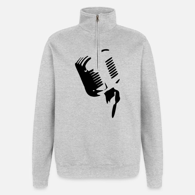 Microphone - Sweat à zip 1/4 - gris chiné