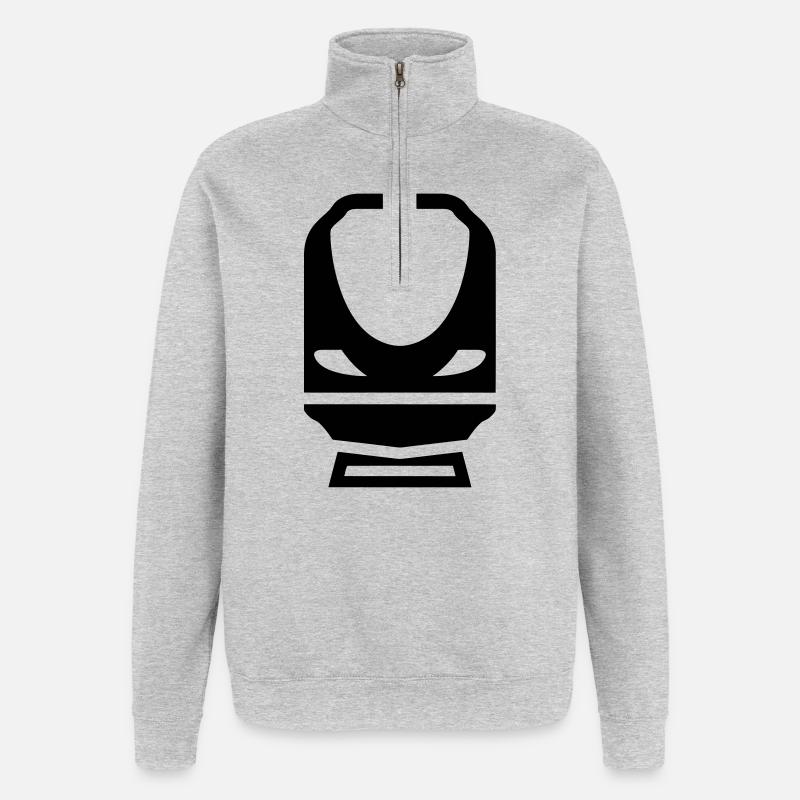 Eisenbahner / Eisenbahnen / Eisenbahn / Bahn - Quarter-Zip-Sweatshirt - Grau meliert