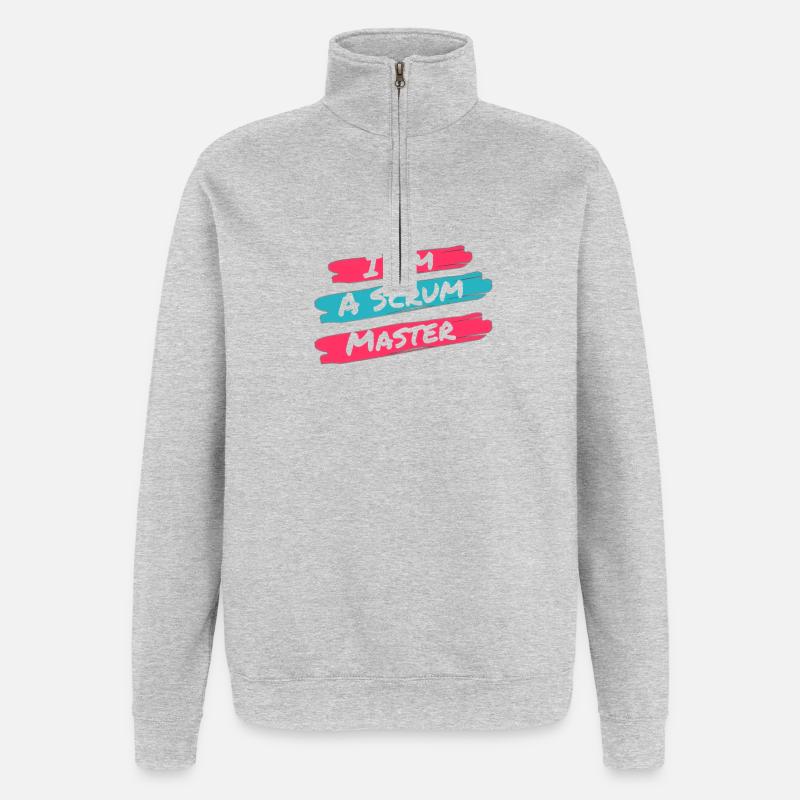 Fait Main Scrum Maître T-shirt - Sweat à zip 1/4 - gris chiné