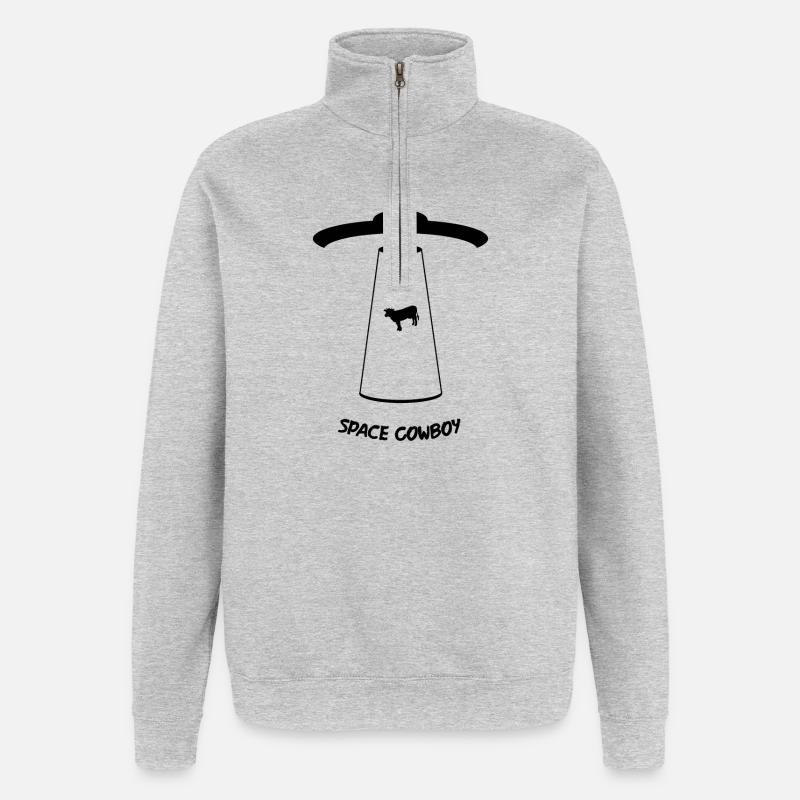 Cowboy de l’espace - Sweat à zip 1/4 - gris chiné