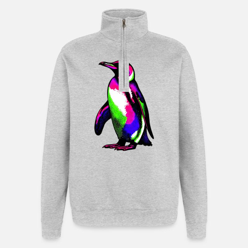 Penguin - Quarter-Zip Sweatshirt - heather grey
