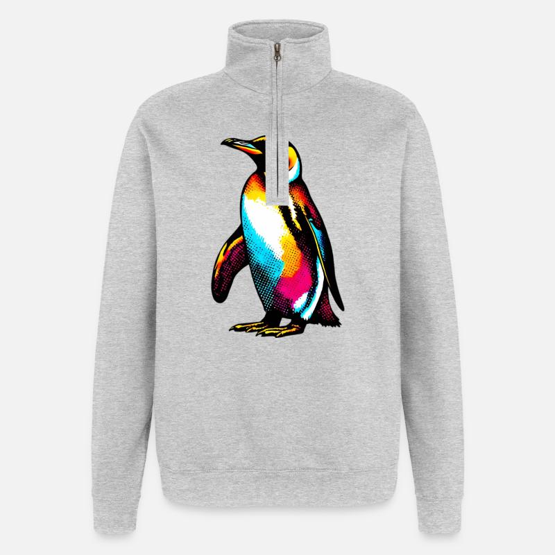 Penguin - Quarter-Zip Sweatshirt - heather grey