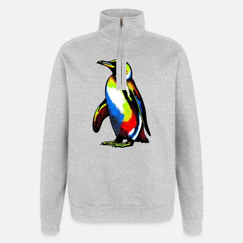 Penguin - Quarter-Zip Sweatshirt - heather grey