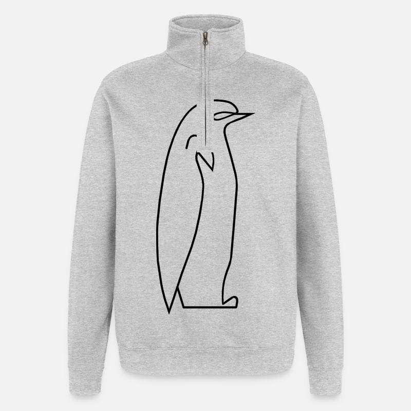 Pinguin - Quarter-Zip-Sweatshirt - Grau meliert