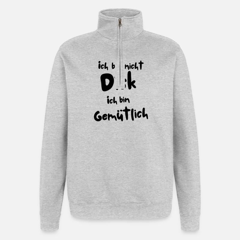 Je ne suis pas grosse - Sweat à zip 1/4 - gris chiné