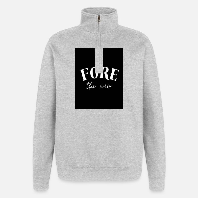 Den Sieg vorbereiten - Quarter-Zip-Sweatshirt - Grau meliert