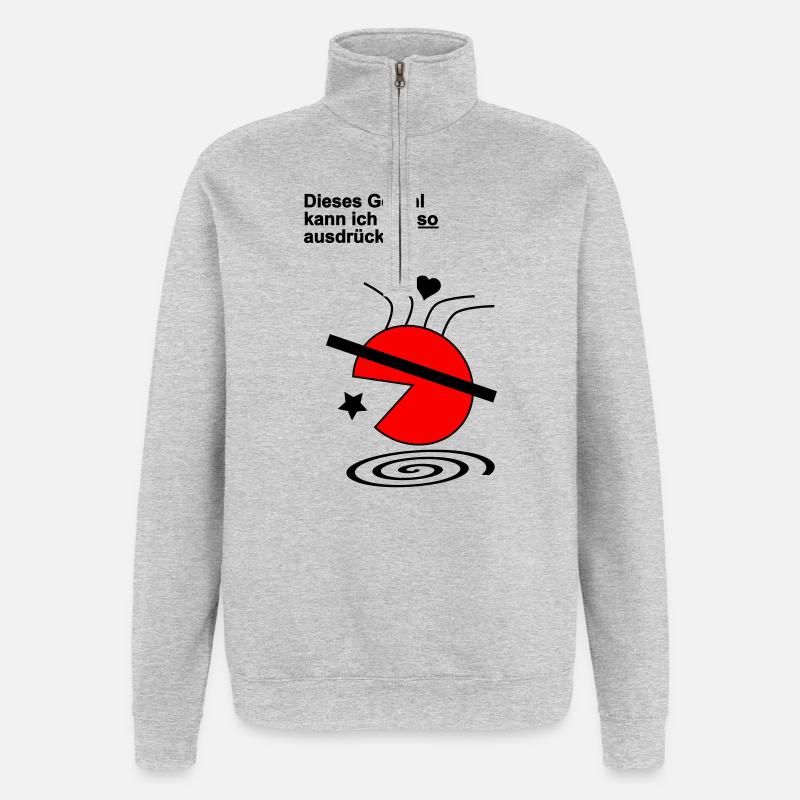 Dieses Gefuehl - Quarter-Zip-Sweatshirt - Grau meliert