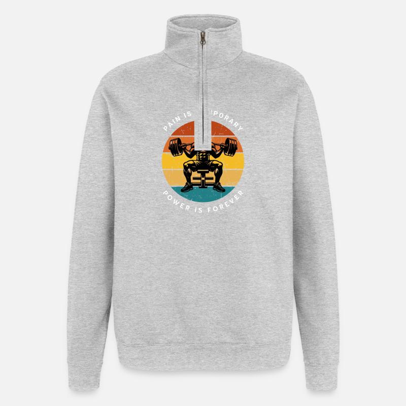 Strength Training Motivational Circle - Quarter-Zip Sweatshirt - heather grey