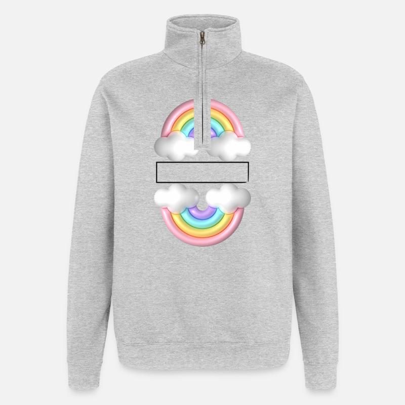 rainbow - Quarter-Zip Sweatshirt - heather grey