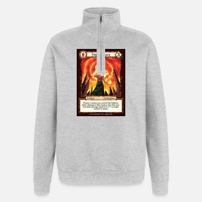 Étreinte de Feu - Sweat à zip 1/4 - gris chiné