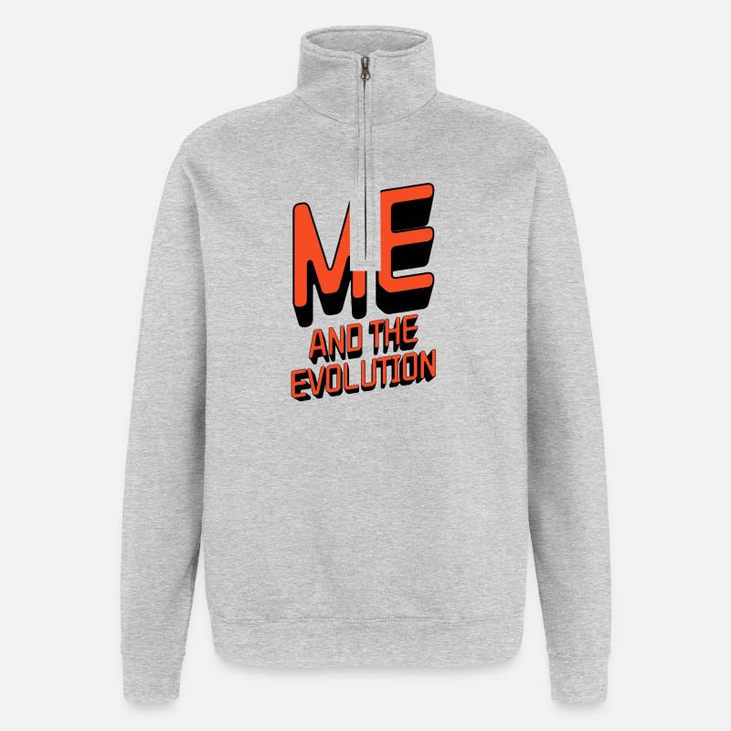 Moi et l’évolution - Sweat à zip 1/4 - gris chiné