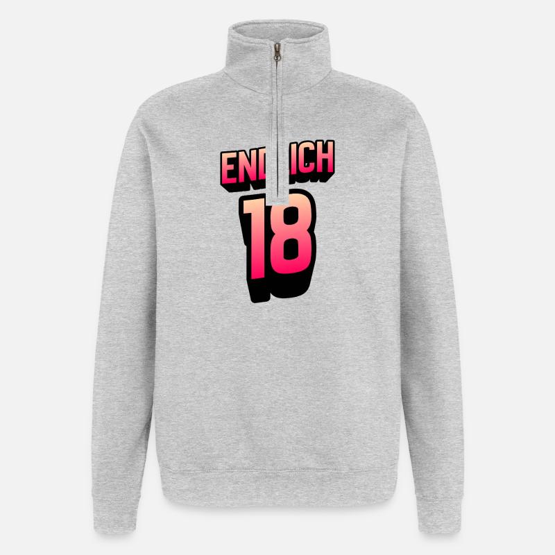 Finally 18 Gradient Neon - Quarter-Zip Sweatshirt - heather grey