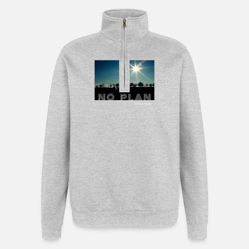 no plan - Quarter-Zip Sweatshirt - heather grey