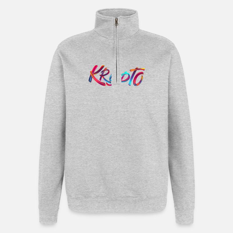 Krypto / Crypto - Sweat à zip 1/4 - gris chiné