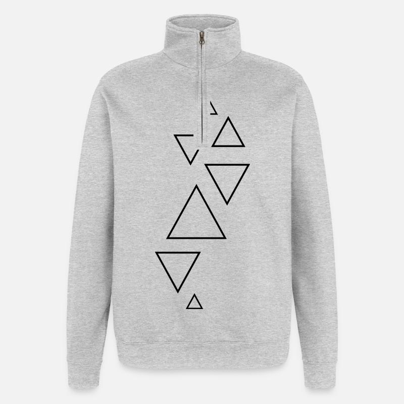 forms hipster triangles - Quarter-Zip Sweatshirt - heather grey