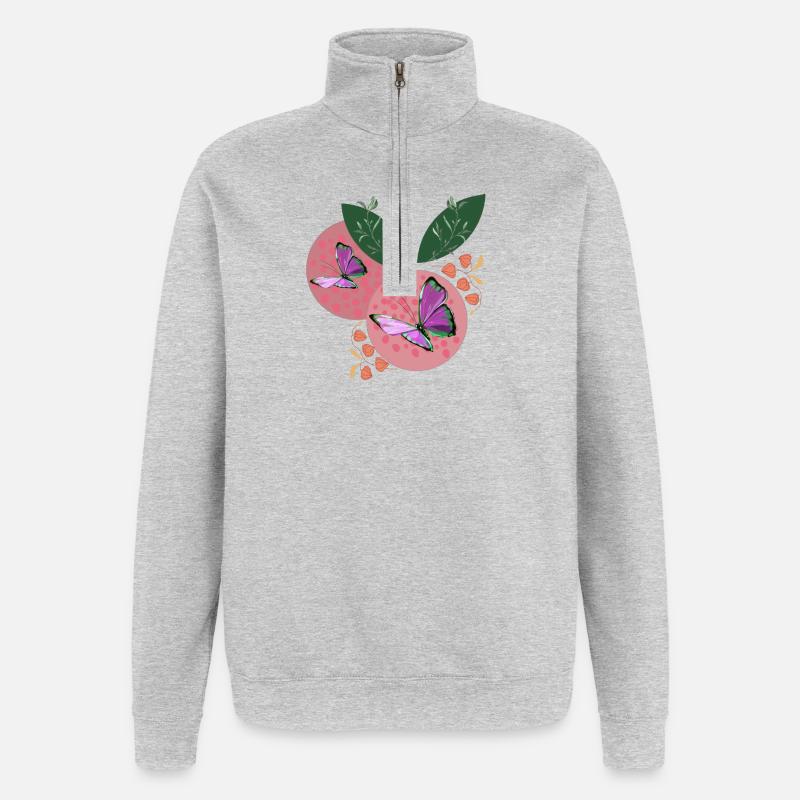 BUTTERFLY DREAMS - Sweat à zip 1/4 - gris chiné